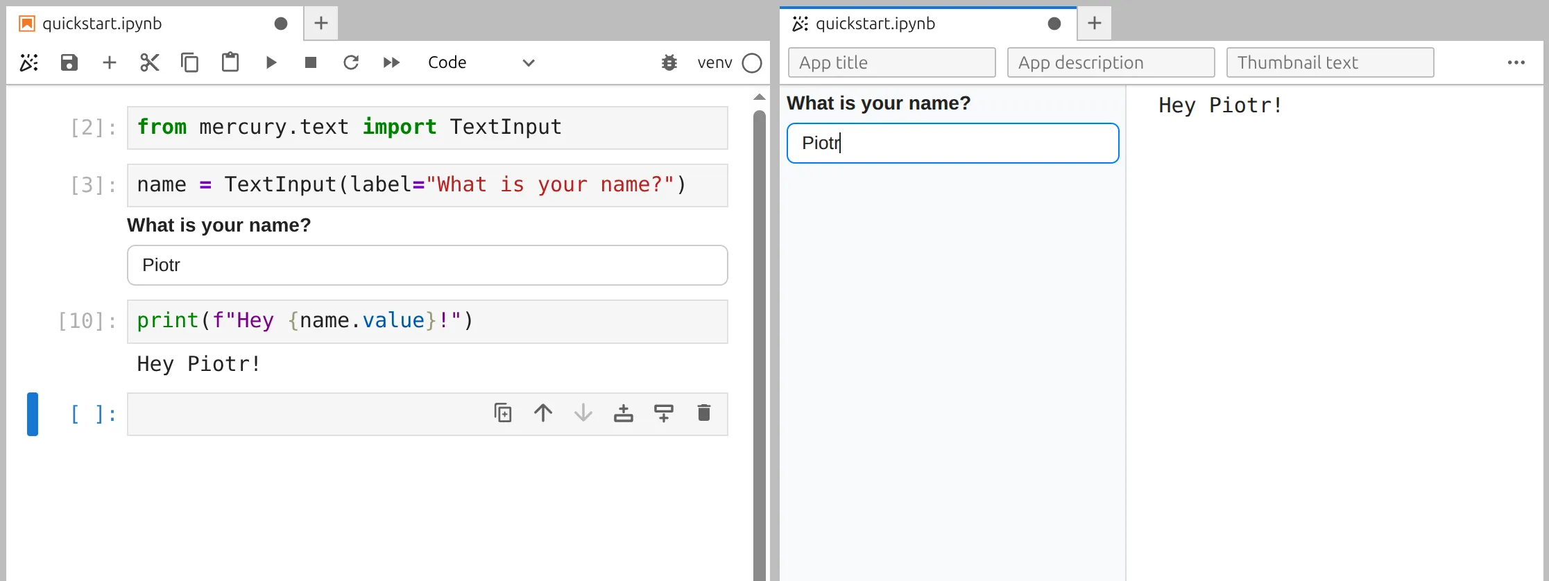 Mercury with no notebooks