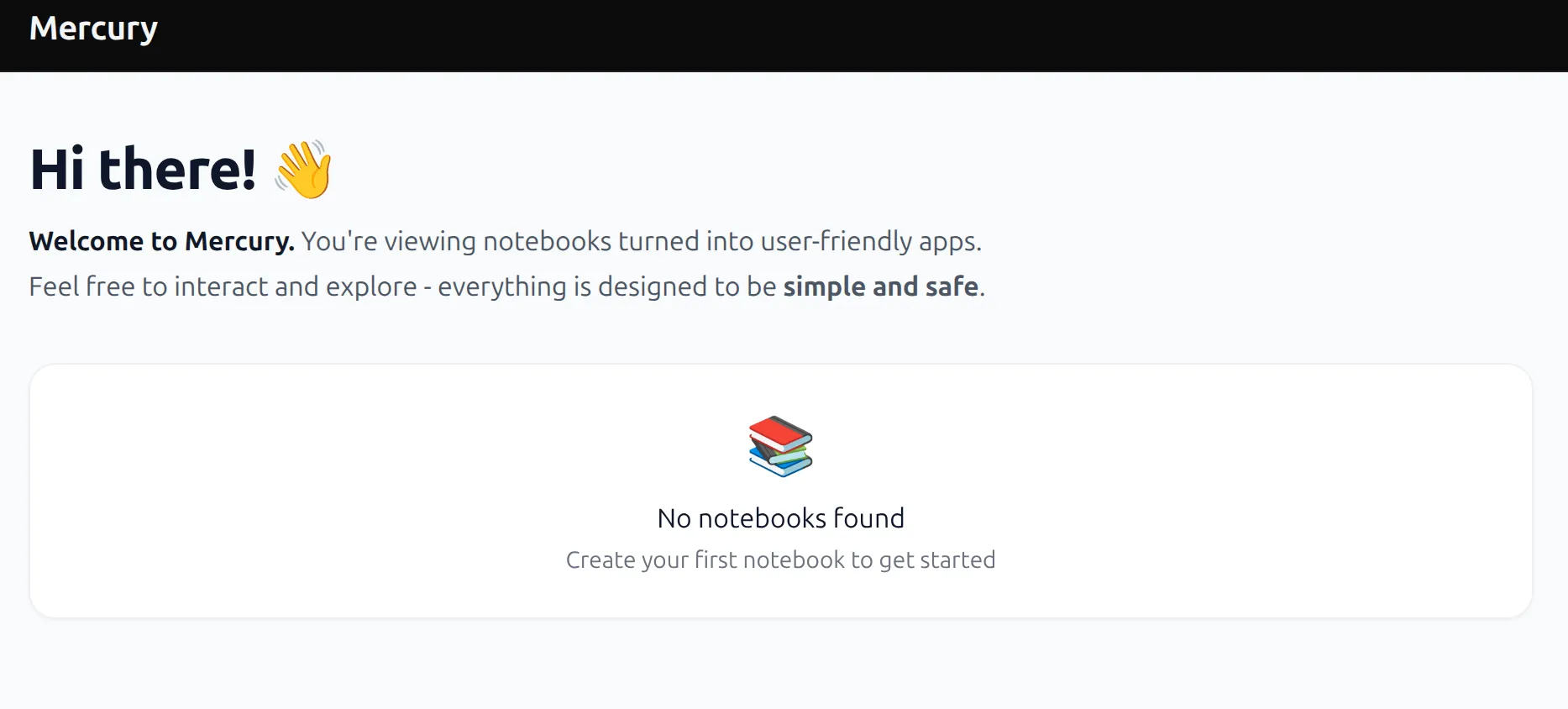 Mercury with no notebooks