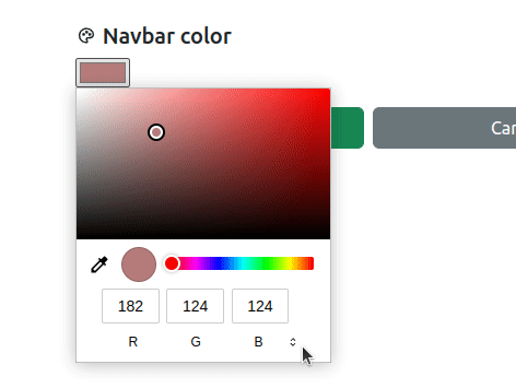 Navbar color preview