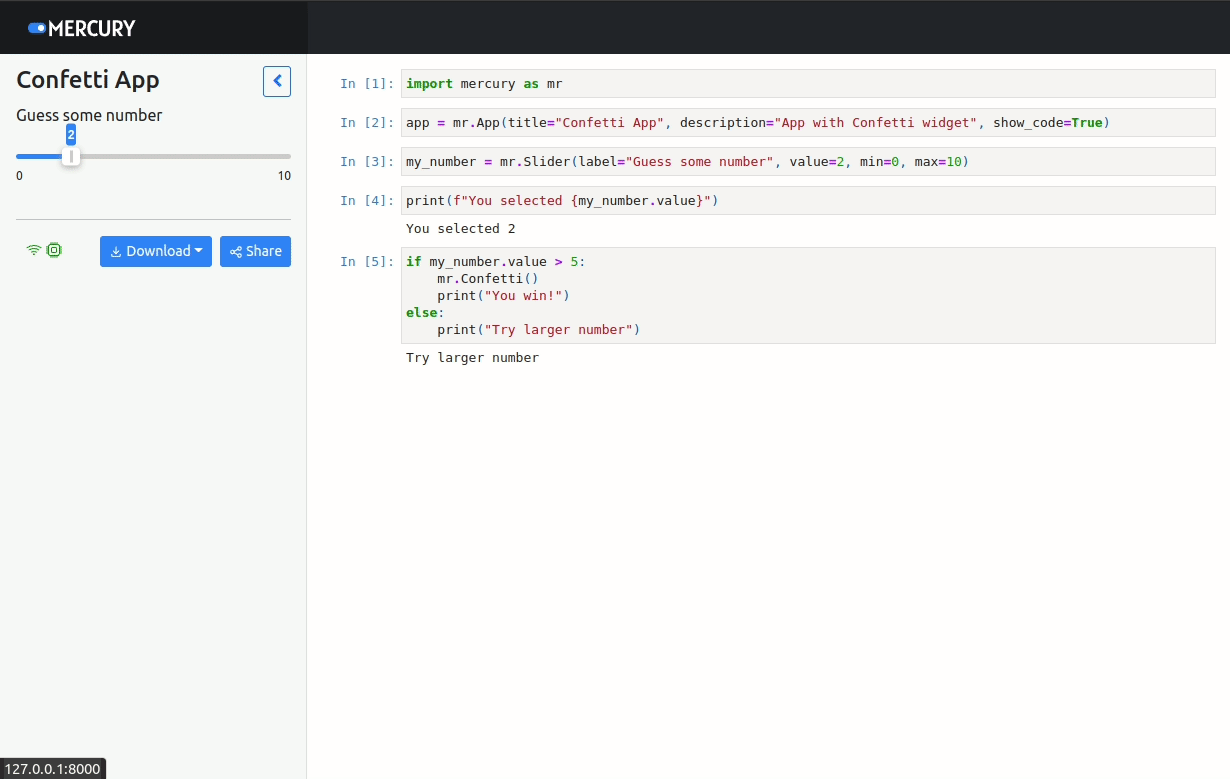 App Confetti from Jupyter Notebook