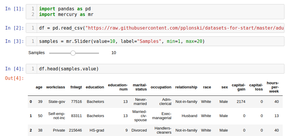 Python notebook with code for loading large dataset