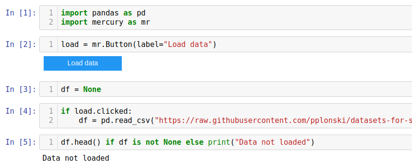 Python notebook with code for loading large dataset