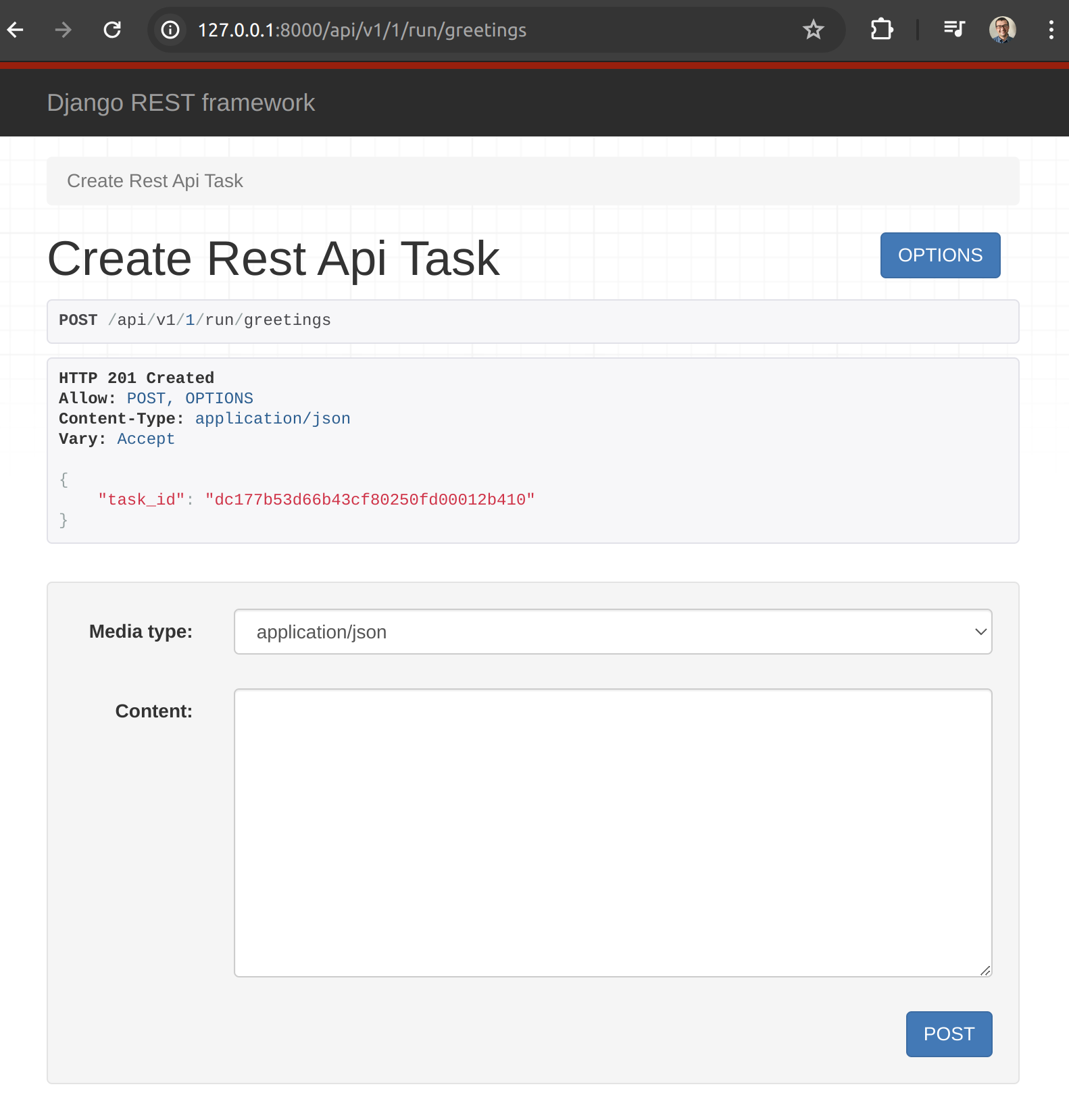 Get task id REST API