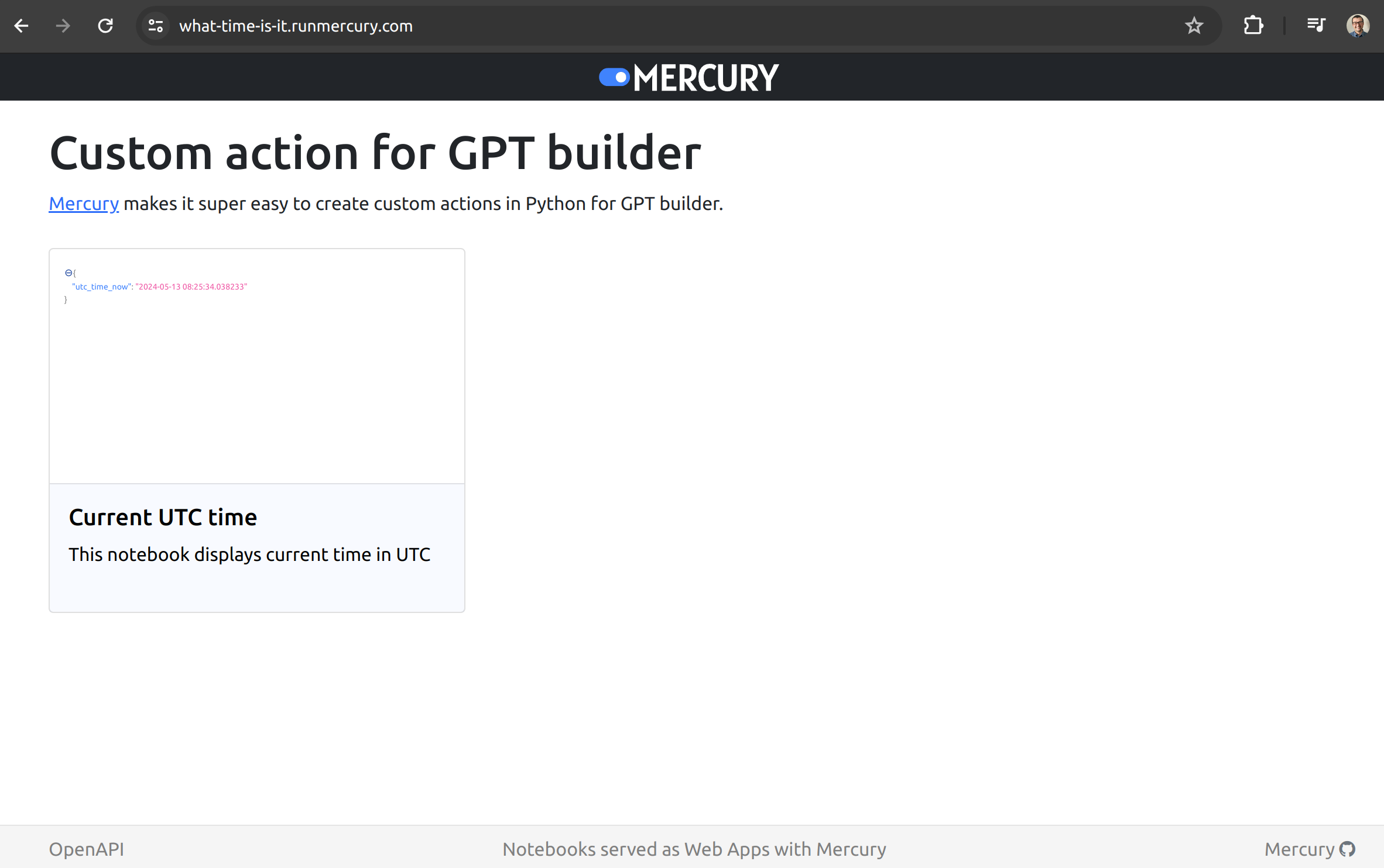 Mercury generates OpenAPI schema