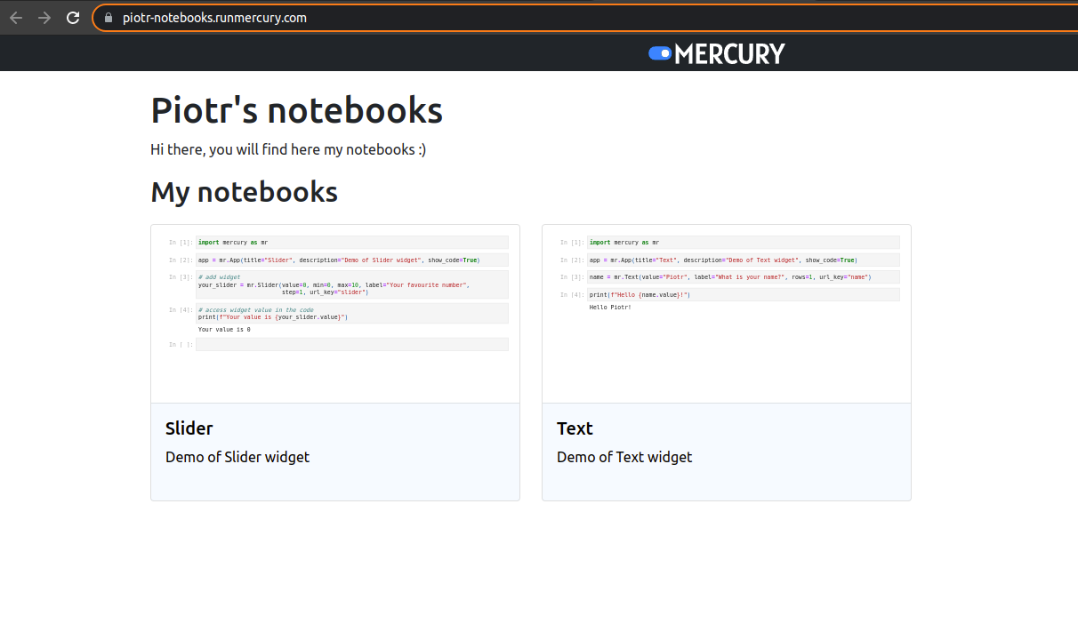Notebooks app