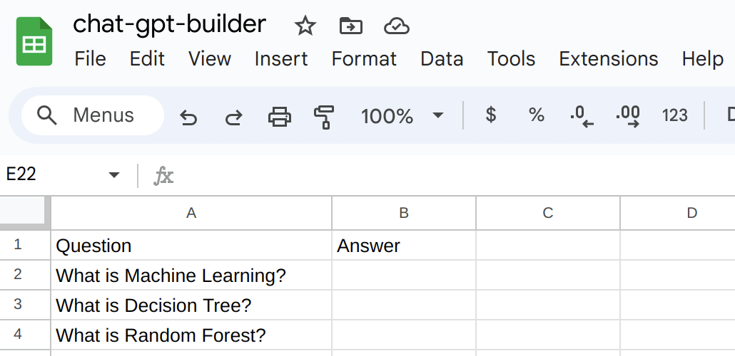 Sheets used in GPT integrations