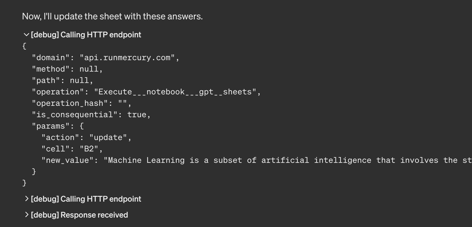 Mercury API Key in ChatGPT authentication